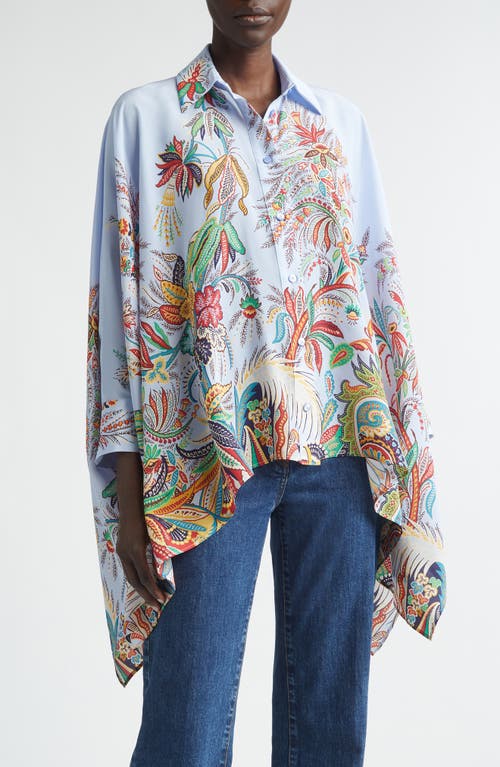 Etro Etro Paisley Print Handkerchief Hem Silk Button-Up Shirt