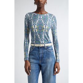 Etro Etro Paisley Print Silk Blend Sweater