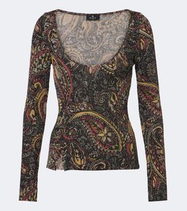 Etro Etro Paisley ribbed-knit top