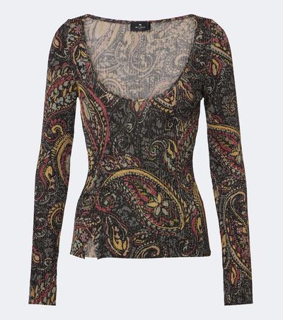 Etro Etro Paisley ribbed-knit top