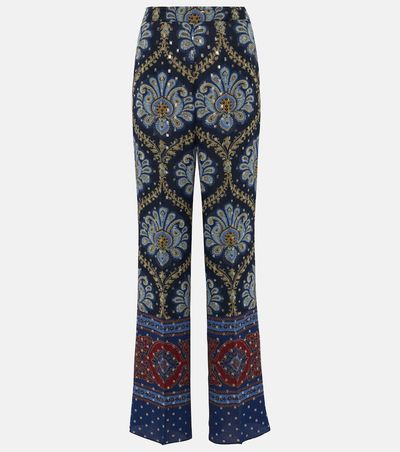 Etro Etro Paisley silk-blend wide-leg pants