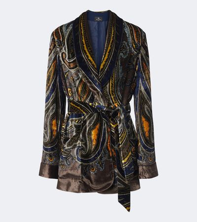 Etro Etro Paisley velvet wrap blazer