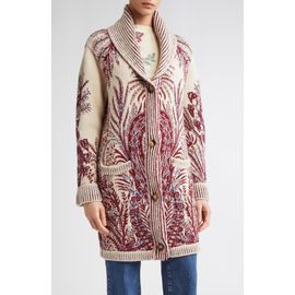 Etro Etro Paisley Wool & Cotton Longline Cardigan
