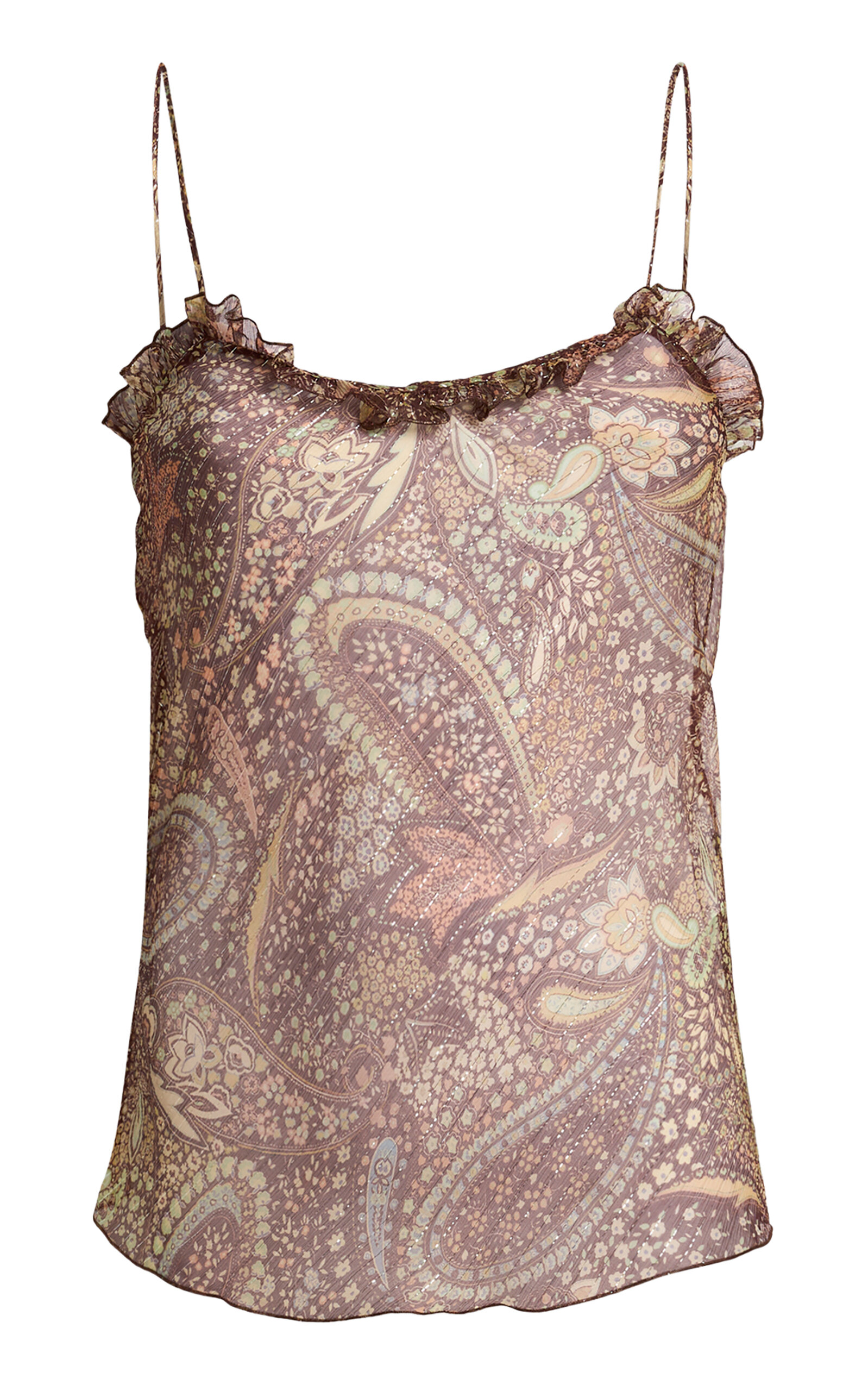 Etro Etro PaisleyPrinted SilkMetallic Top