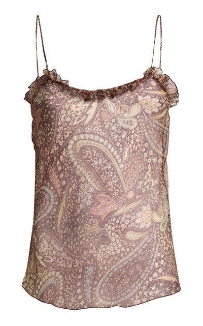 Etro Etro PaisleyPrinted SilkMetallic Top