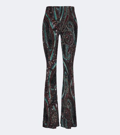 Etro Etro Patch-appliqué paisley flared pants