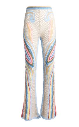 Etro Etro Patterned Cotton Flared Pants