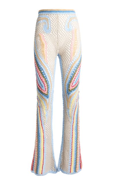 Etro Etro Patterned Cotton Flared Pants