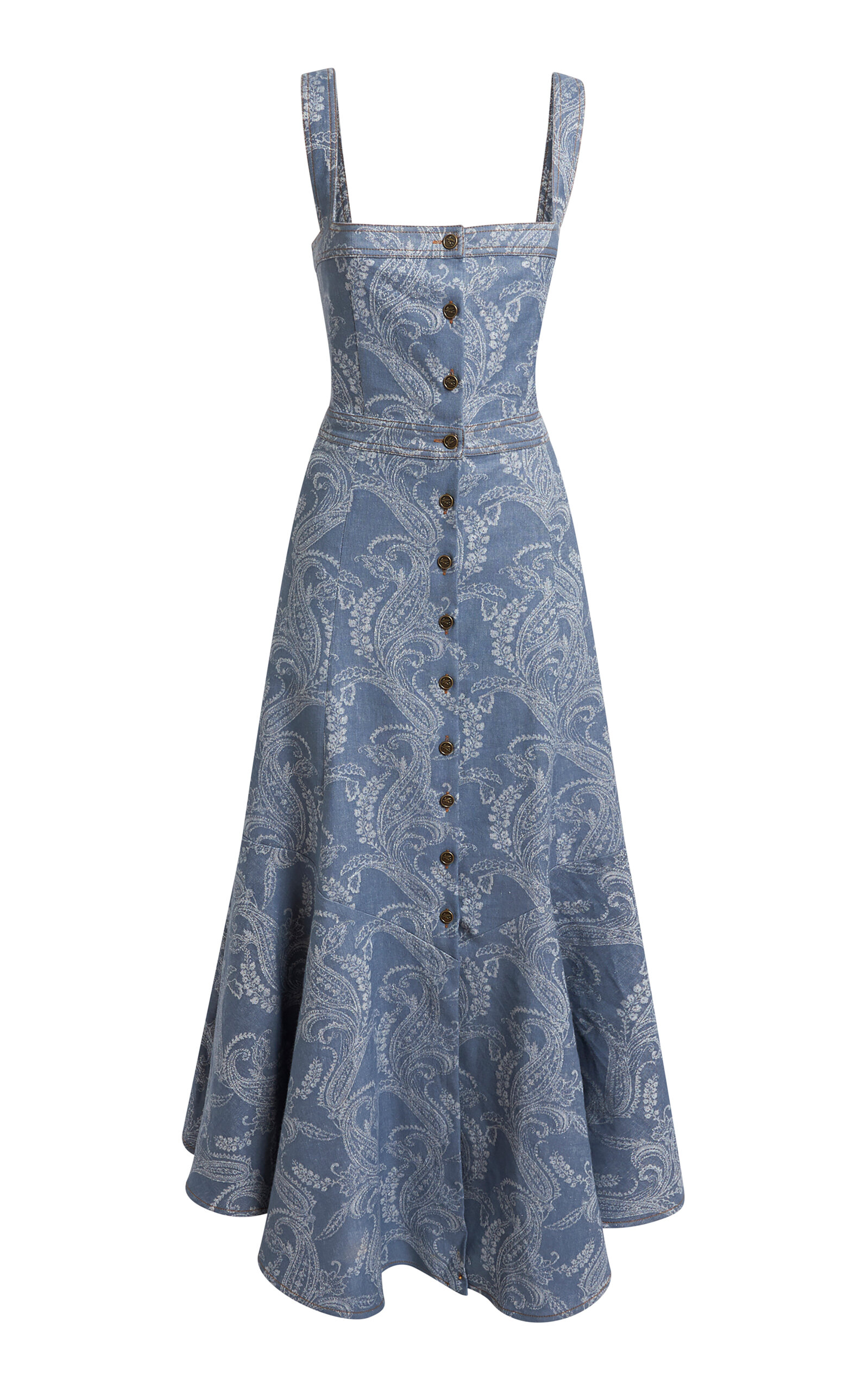 Etro Etro Patterned Denim Maxi Dress