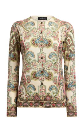 Etro Etro Patterned Knit SilkCashmere Cardigan