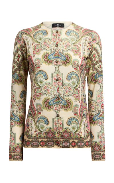 Etro Etro Patterned Knit SilkCashmere Cardigan