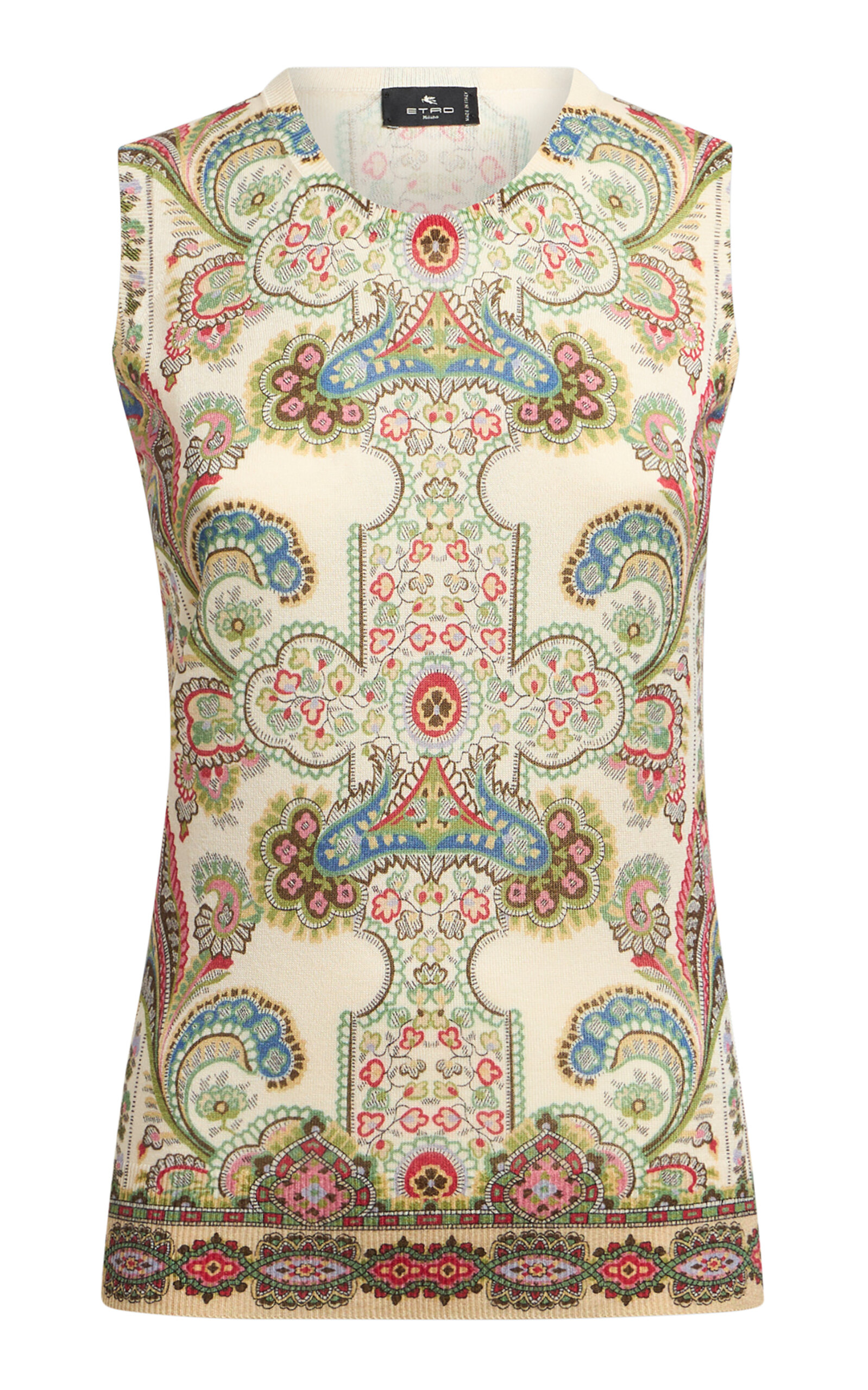 Etro Etro Patterned Knit SilkCashmere Top