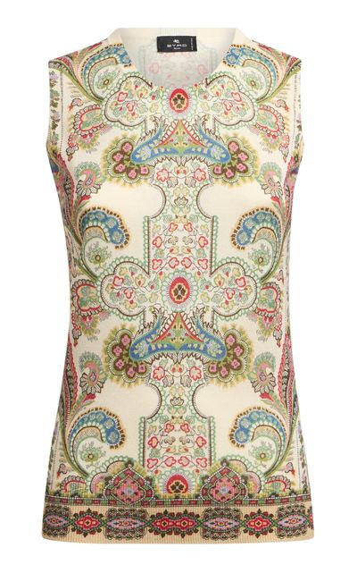 Etro Etro Patterned Knit SilkCashmere Top