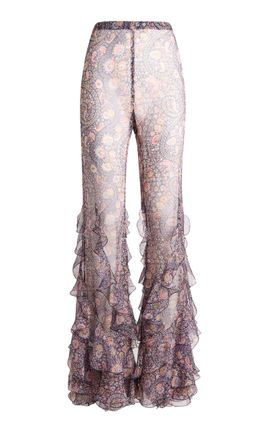 Etro Etro Patterned Silk Flared Pants