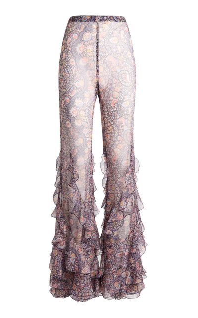 Etro Etro Patterned Silk Flared Pants