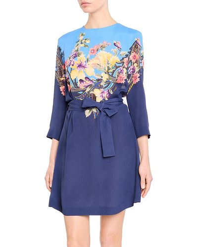 Etro Etro Placed Floral Tie Waist Mini Dress
