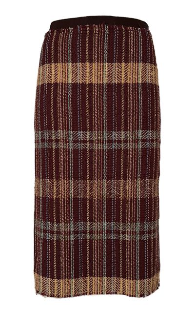 Etro Etro Plaid CottonBlend Midi Skirt