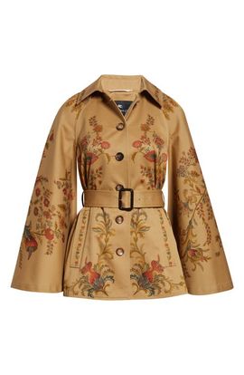 Etro Etro Print Cotton Belted Cape Jacket