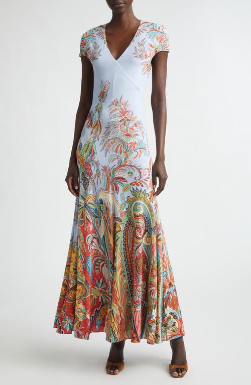Etro Etro Print Short Sleeve Maxi Dress