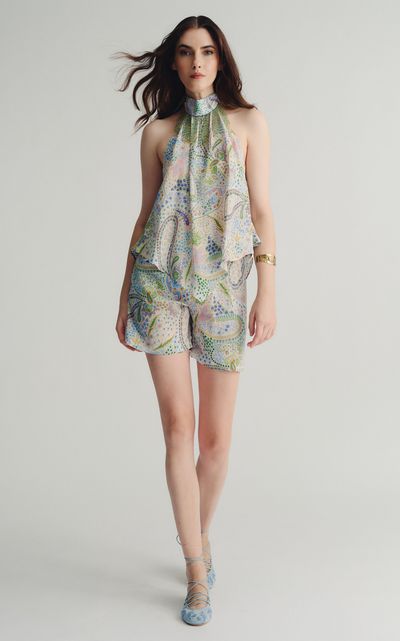 Etro Etro Printed Crepe Halter Top