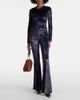 Etro Etro Printed high-rise velvet flared pants - 2