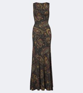 Etro Etro Printed ribbed-knit maxi dress
