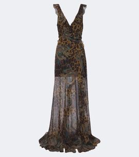 Etro Etro Printed ruffled seersucker gown