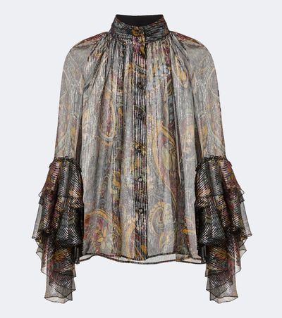 Etro Etro Printed silk-blend blouse
