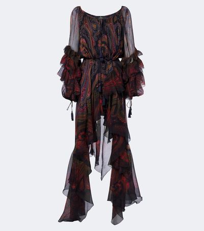 Etro Etro Printed silk chiffon gown