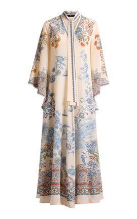 Etro Etro Printed Silk Flared Maxi Dress