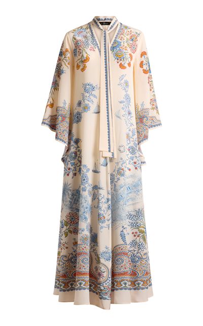 Etro Etro Printed Silk Flared Maxi Dress