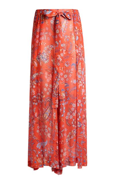 Etro Etro Printed SilkBlend WideLeg Pants