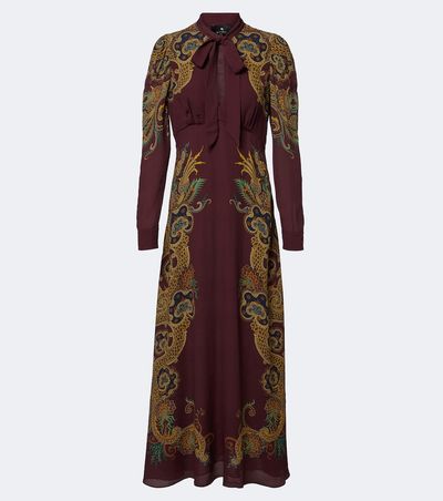 Etro Etro Printed tie-neck maxi dress