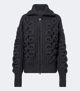 Etro Etro Ribbed-knit wool-blend zip-up cardigan