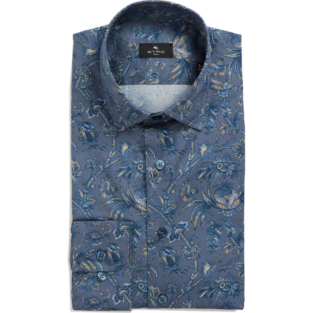 Etro Etro Roma Paisley Stretch Cotton Button-Up Shirt