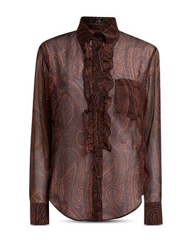 Etro Etro Ruffle Front Silk Shirt