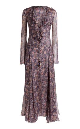 Etro Etro ScarfDetailed Silk Maxi Dress