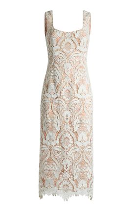 Etro Etro ScoopNeck Lace Midi Dress