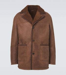 Etro Etro Shearling-trimmed leather jacket