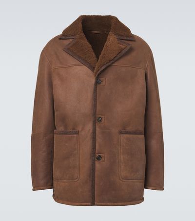 Etro Etro Shearling-trimmed leather jacket