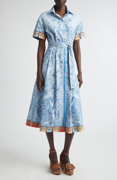 Etro Short Sleeve Poplin Midi Shirtdress