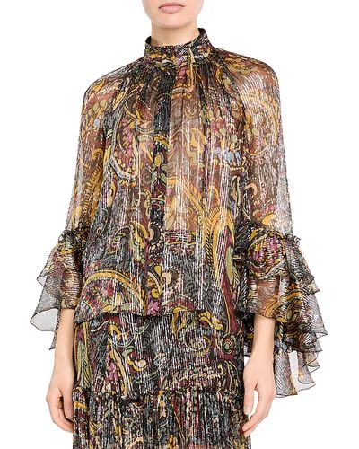 Etro Etro Silk Blend Metallic Paisley Blouse