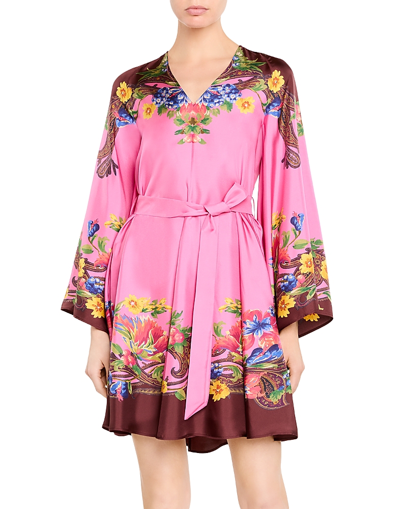 tiered silk mini dress etro Etro Ruffled Embroidered Printed Silk-Chiffon Mini Dress In Yellow - 60% Off
