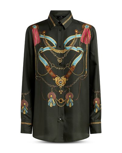 Etro Etro Silk Printed Long Sleeve Shirt