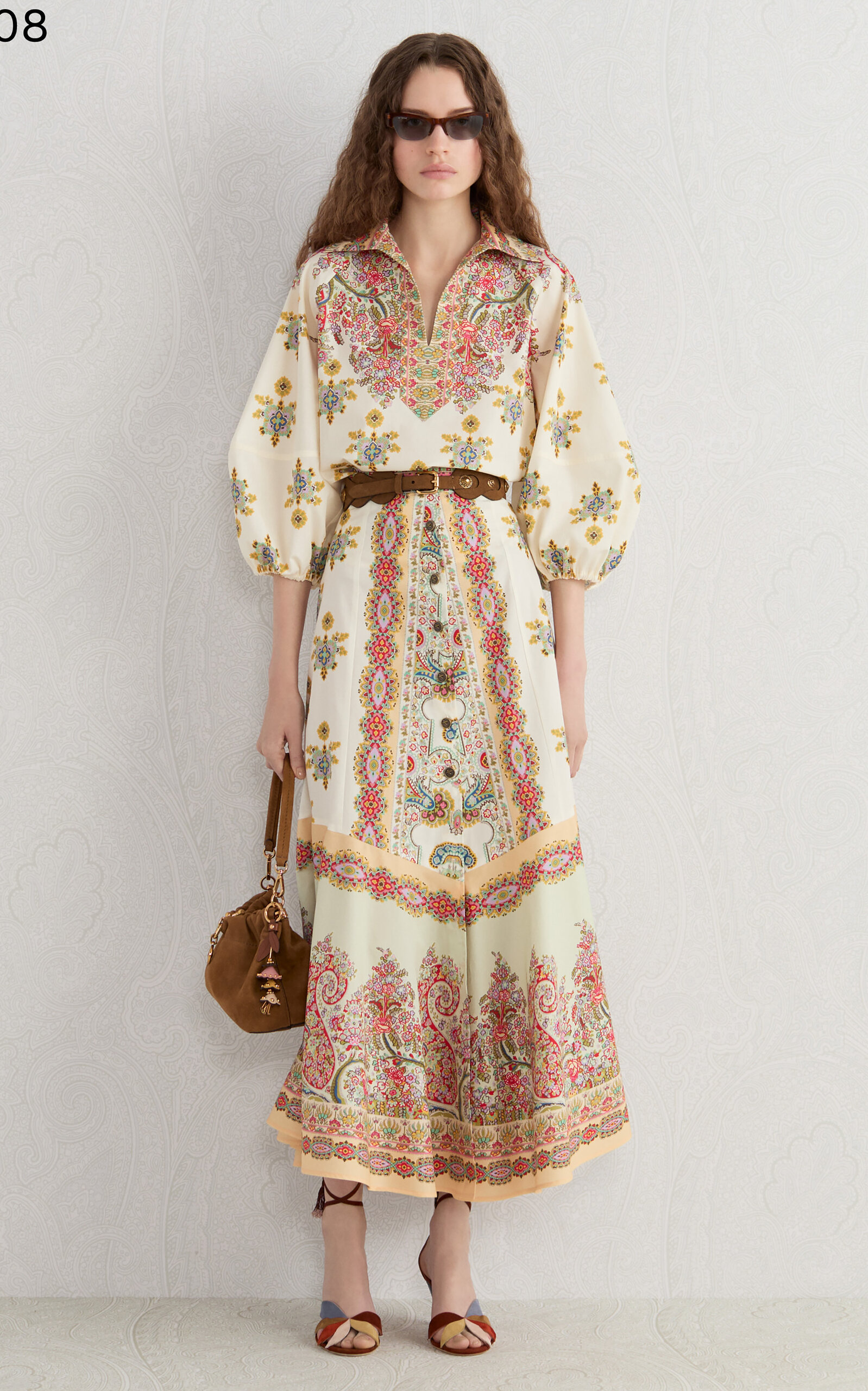 Etro Etro Small Suede Vela Blossom Shoulder Bag