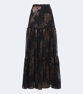 Etro Etro Tiered silk-blend fil coupé maxi skirt