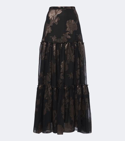 Etro Etro Tiered silk-blend fil coupé maxi skirt