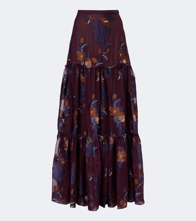 Etro Etro Tiered silk-blend jacquard maxi skirt