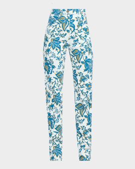 Etro Floral-Print Straight-Leg Jeans