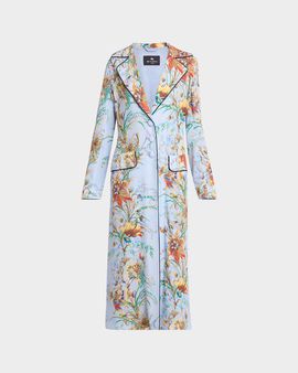 Etro Floral Jersey Single-Breasted Long Coat